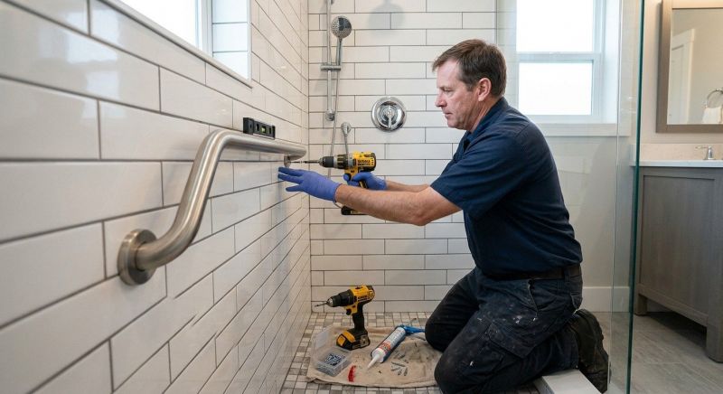 Shower Grab Bar Installation in Conroe, TX